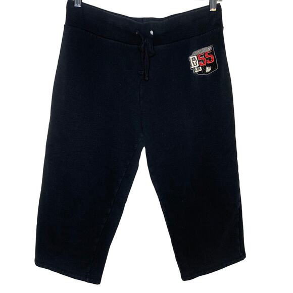 Disney Parks Disneyland 55 Black Crop Sweatpants Women's Size Large - Picture 1 of 8